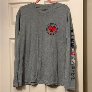 Popeye Champion Grey Long-Sleeve Tee with Red Heart Graphic